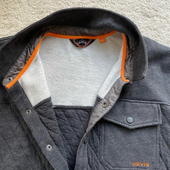 Orvis Gray Button Up Quilted Jacket - Picture 3 of 8